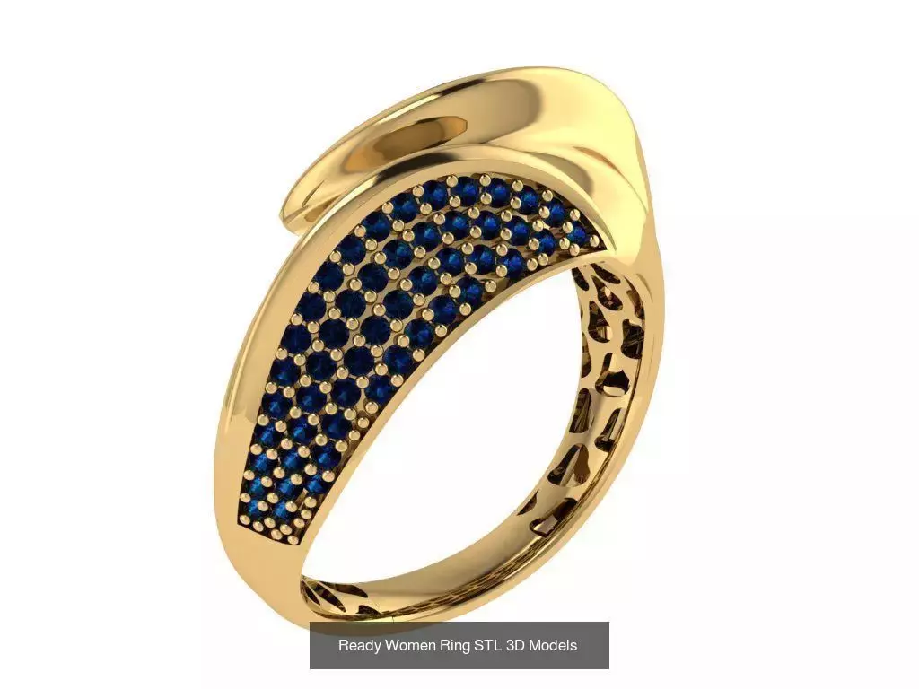 Women Gold Ring Models 100pcs 3D Model Collection_102
