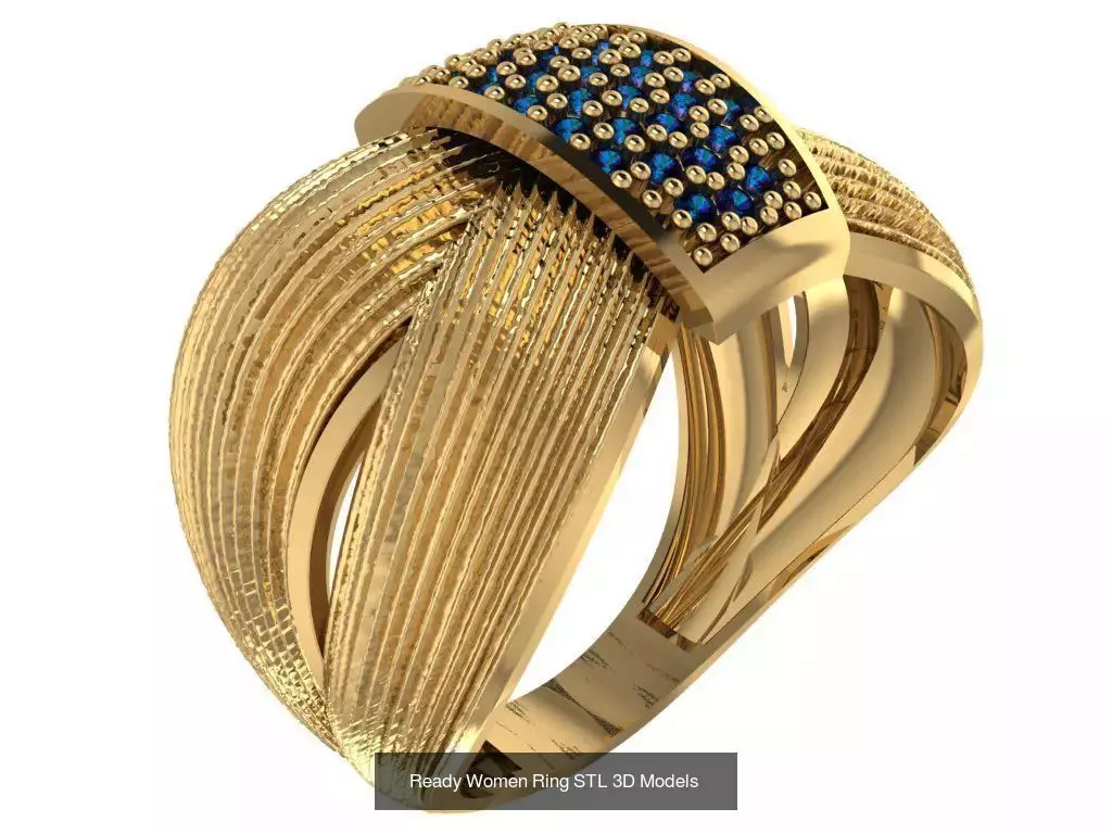 Women Gold Ring Models 100pcs 3D Model Collection_88