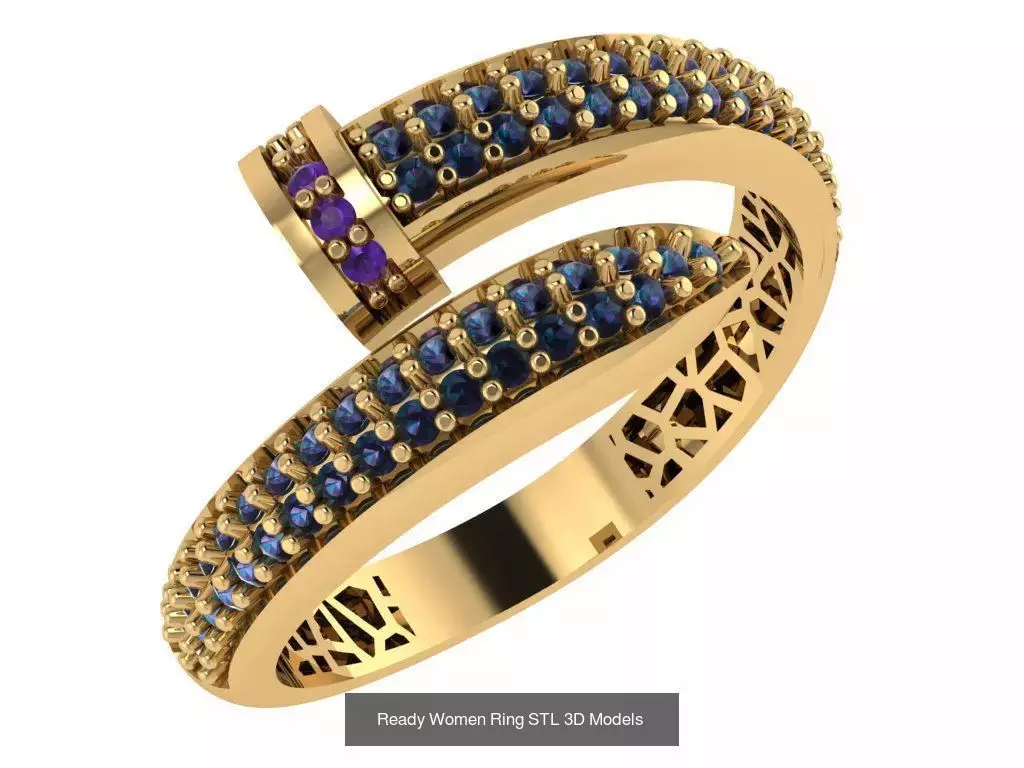 Women Gold Ring Models 100pcs 3D Model Collection_57