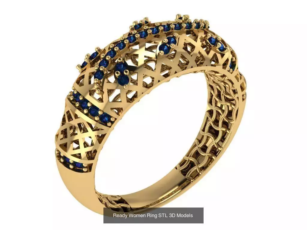 Women Gold Ring Models 100pcs 3D Model Collection_93