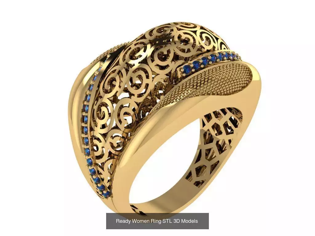 Women Gold Ring Models 100pcs 3D Model Collection_103