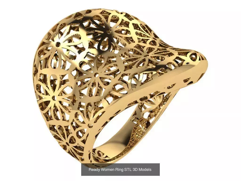 Women Gold Ring Models 100pcs 3D Model Collection_54