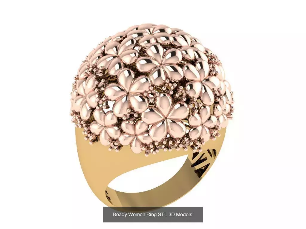 Women Gold Ring Models 100pcs 3D Model Collection_26
