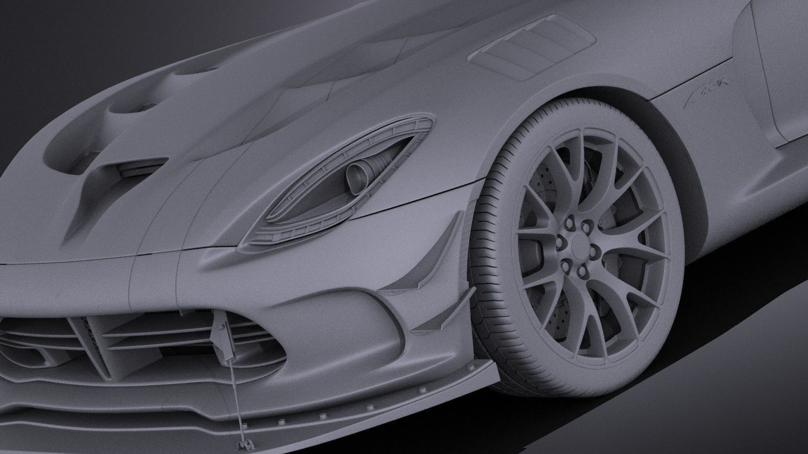 Dodge Viper ACR 2016 VRAY 3D model_9