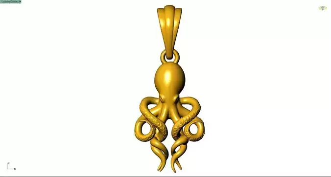 25mm Octopus Pendant Ocean Creature 3D Jewelry Model STL 3DM