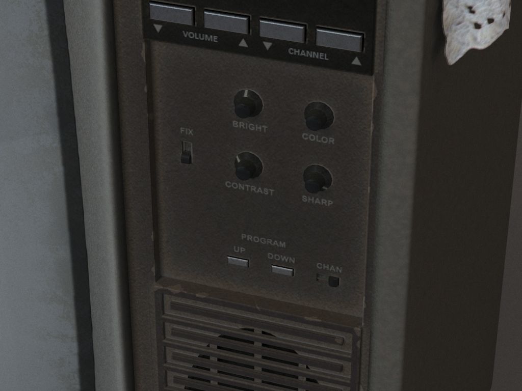 Old TV 3D model_3