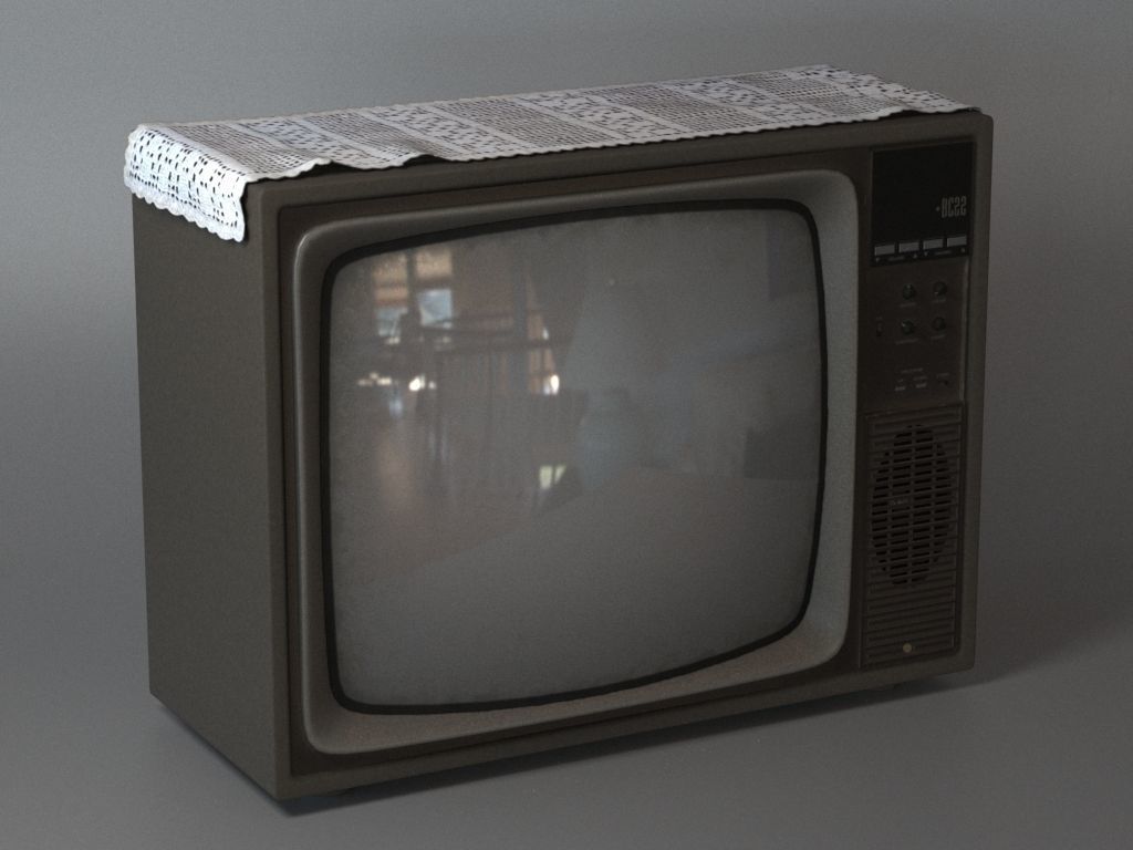 Old TV 3D model_1
