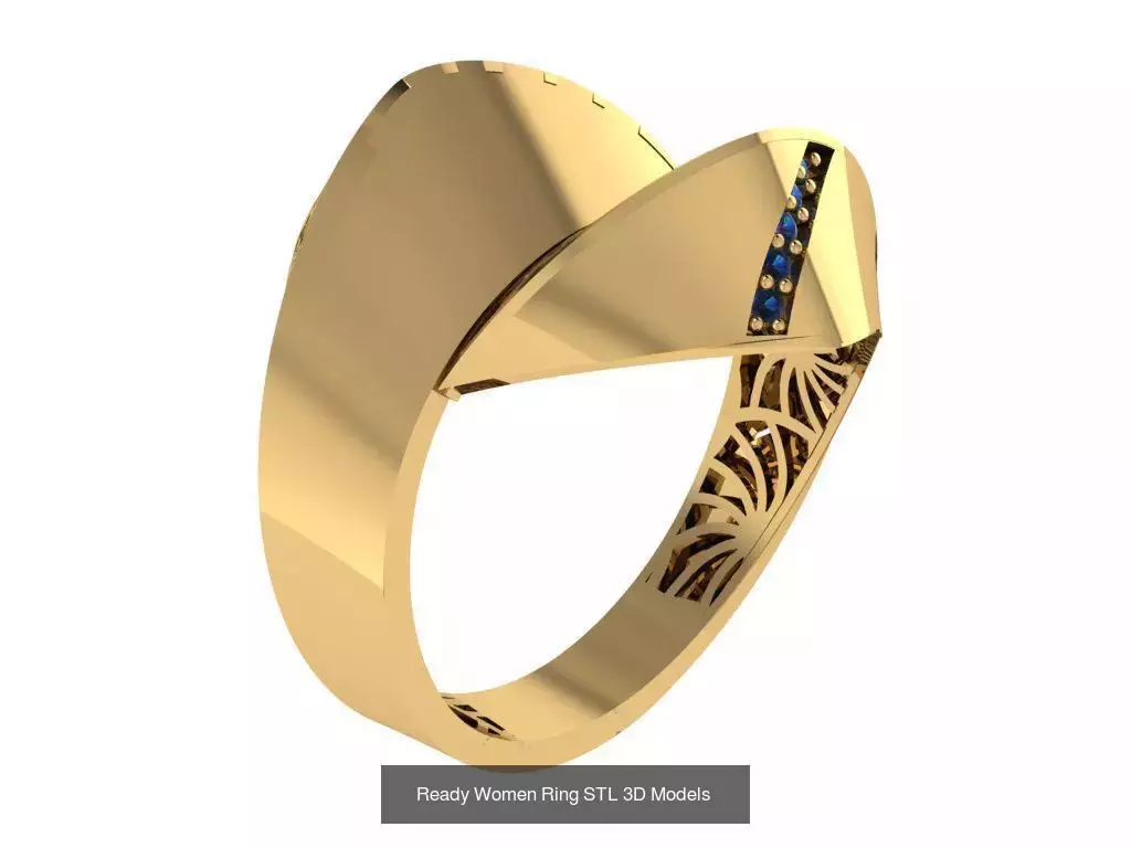 Women Gold Ring Models 100pcs 3D Model Collection_89