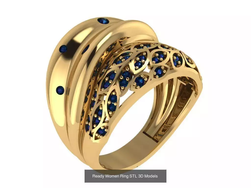 Women Gold Ring Models 100pcs 3D Model Collection_81