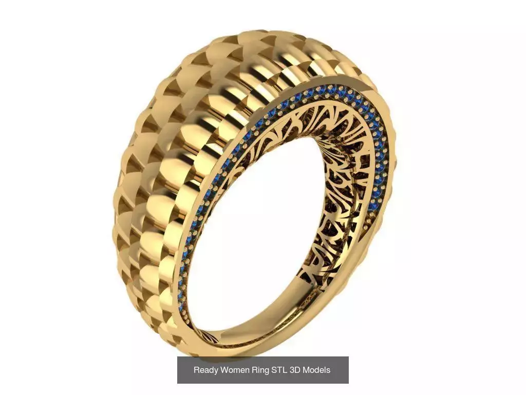 Women Gold Ring Models 100pcs 3D Model Collection_102