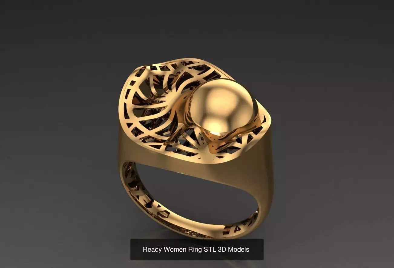 Women Gold Ring Models 100pcs 3D Model Collection_37
