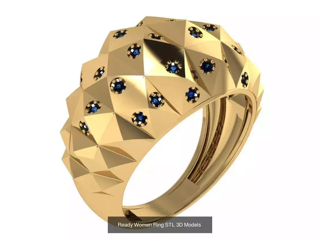 Women Gold Ring Models 100pcs 3D Model Collection_106