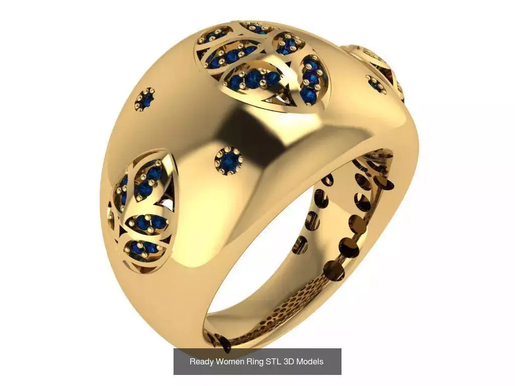 Women Gold Ring Models 100pcs 3D Model Collection_79
