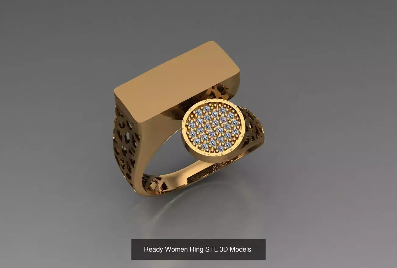 Women Gold Ring Models 100pcs 3D Model Collection_45