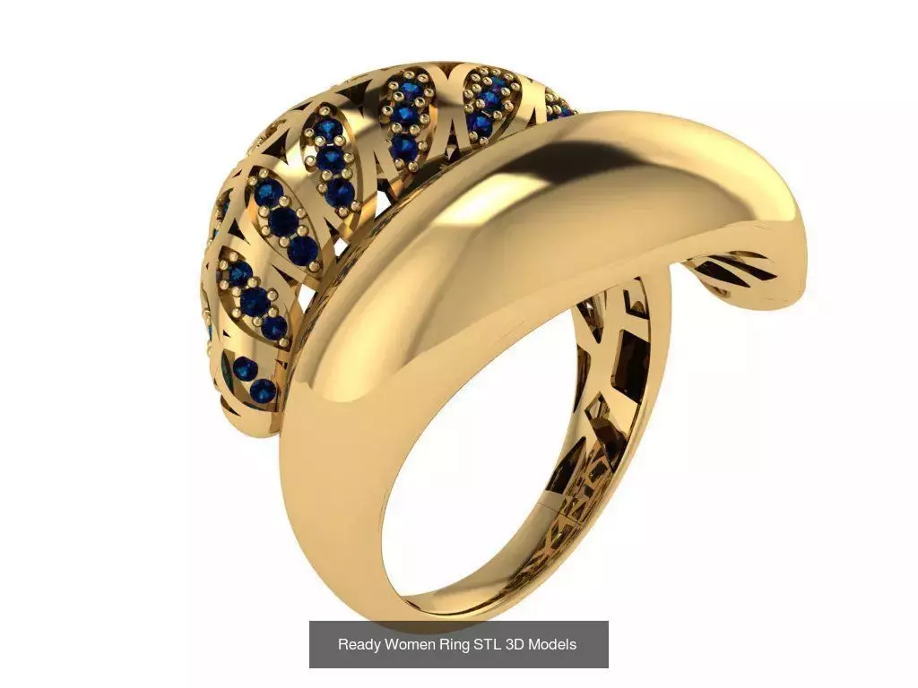 Women Gold Ring Models 100pcs 3D Model Collection_82