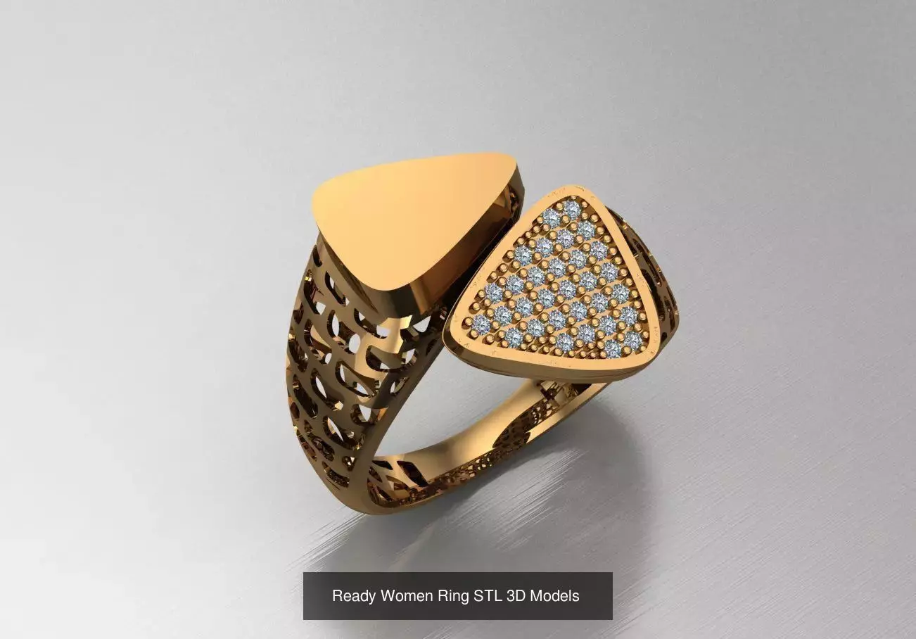 Women Gold Ring Models 100pcs 3D Model Collection_61