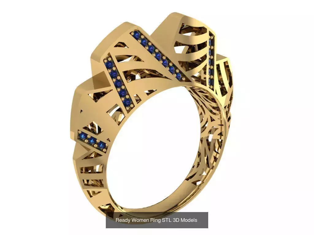 Women Gold Ring Models 100pcs 3D Model Collection_111
