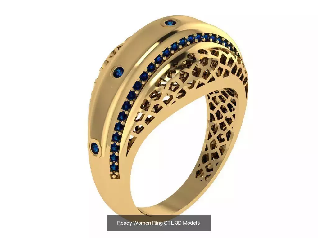 Women Gold Ring Models 100pcs 3D Model Collection_94