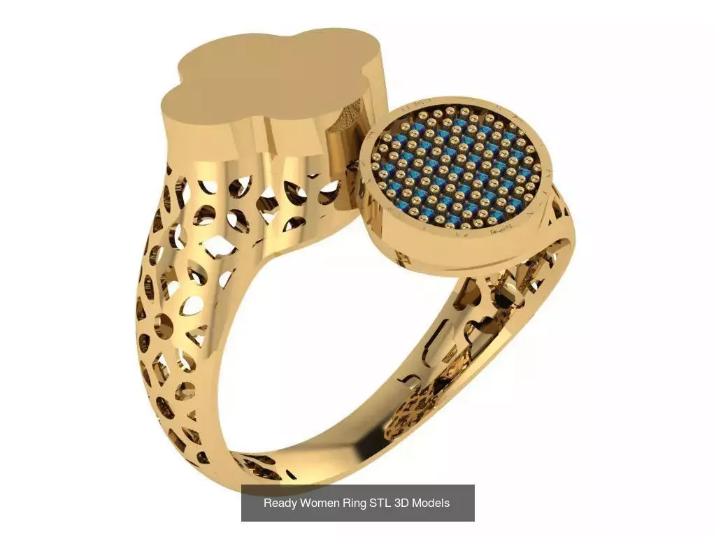 Women Gold Ring Models 100pcs 3D Model Collection_48