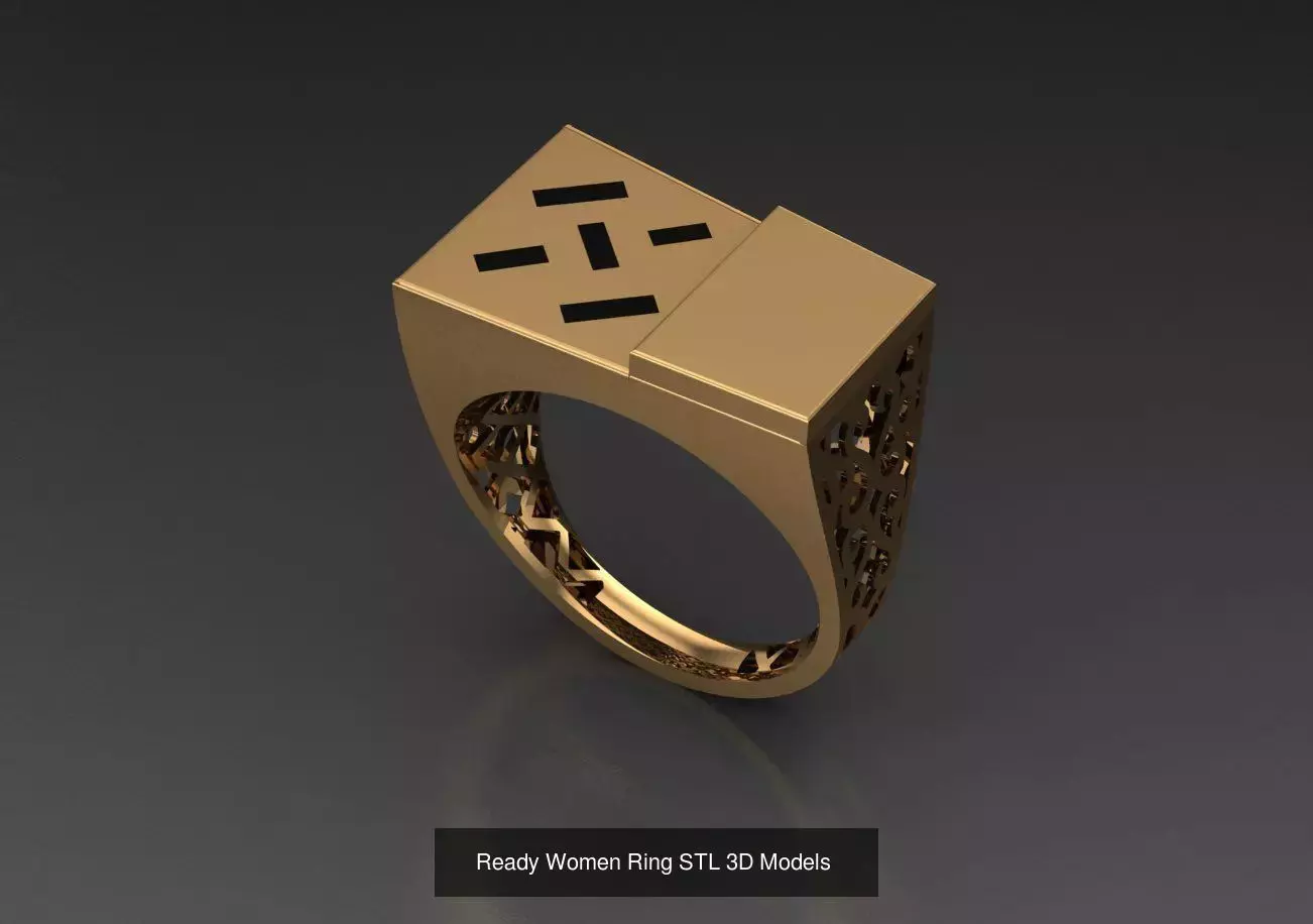 Women Gold Ring Models 100pcs 3D Model Collection_52