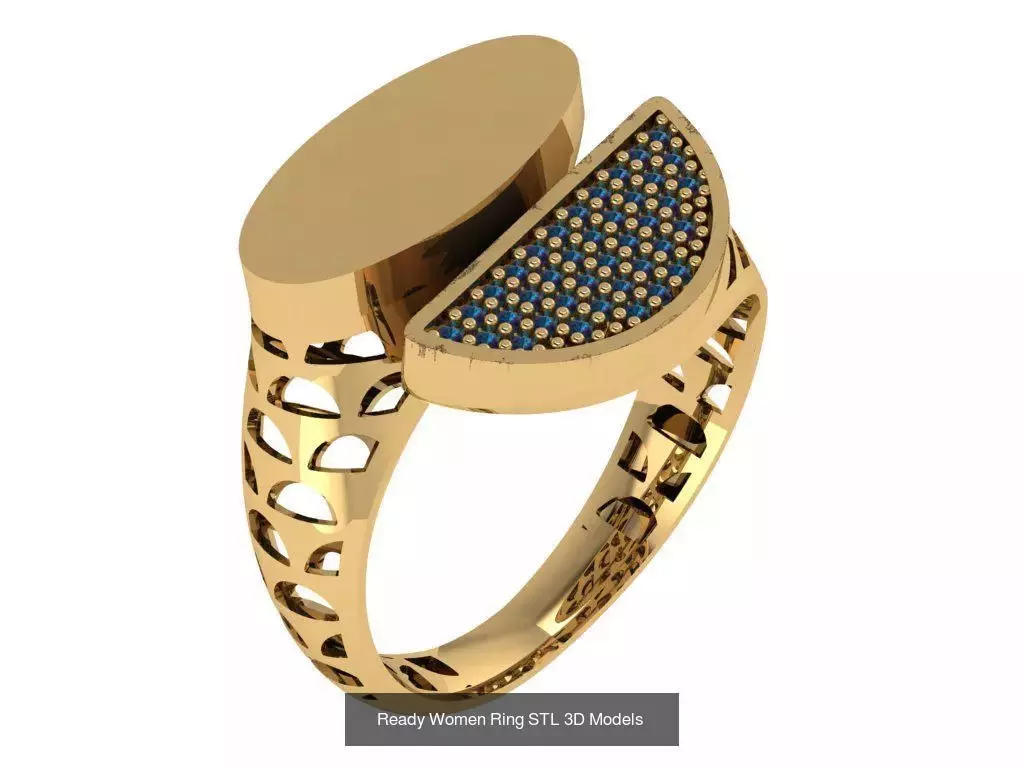 Women Gold Ring Models 100pcs 3D Model Collection_69