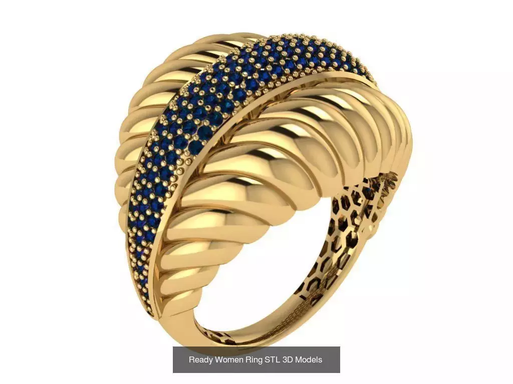 Women Gold Ring Models 100pcs 3D Model Collection_93