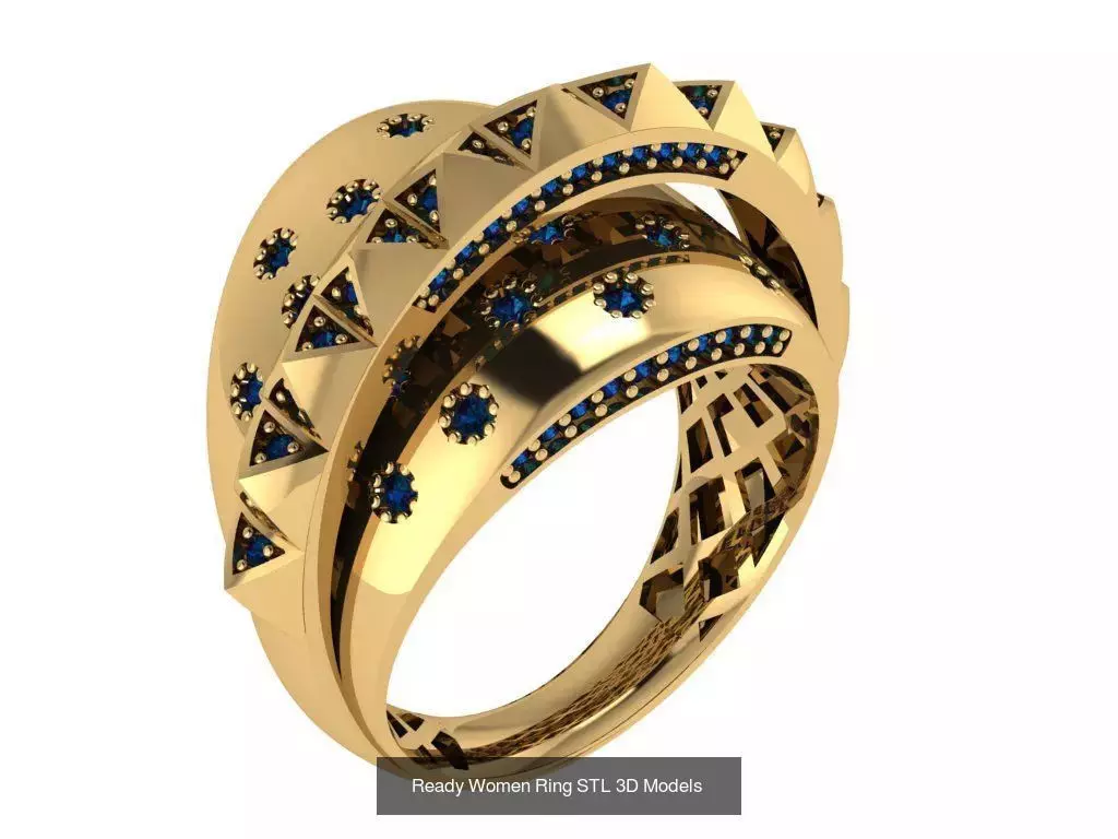 Women Gold Ring Models 100pcs 3D Model Collection_90