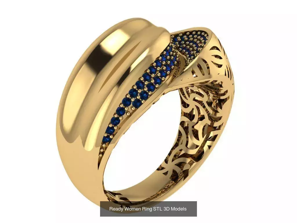 Women Gold Ring Models 100pcs 3D Model Collection_83