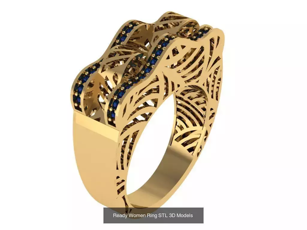Women Gold Ring Models 100pcs 3D Model Collection_99