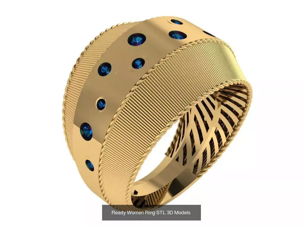 Women Gold Ring Models 100pcs 3D Model Collection_100