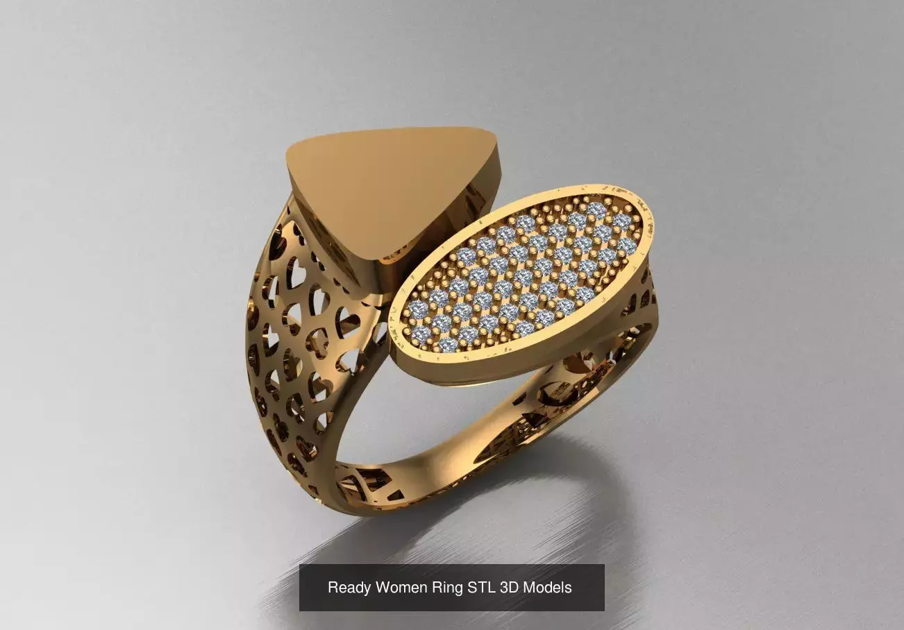 Women Gold Ring Models 100pcs 3D Model Collection_64