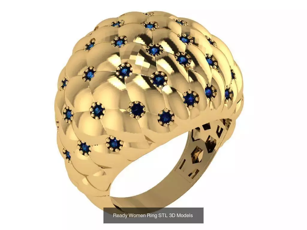 Women Gold Ring Models 100pcs 3D Model Collection_91