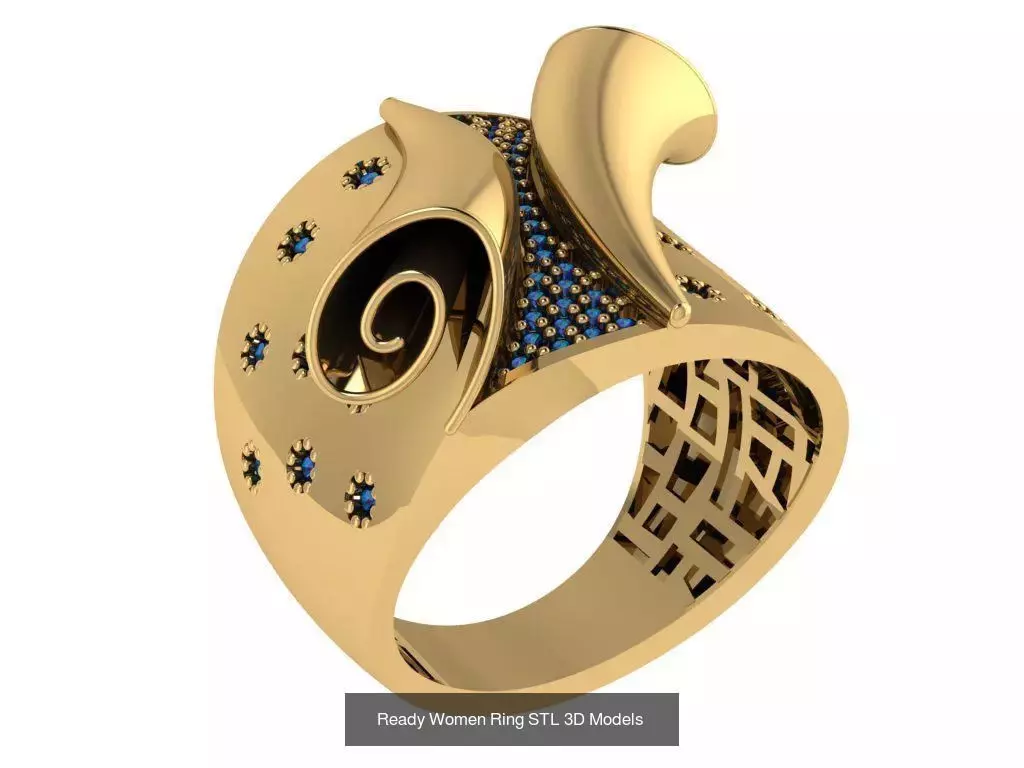 Women Gold Ring Models 100pcs 3D Model Collection_75
