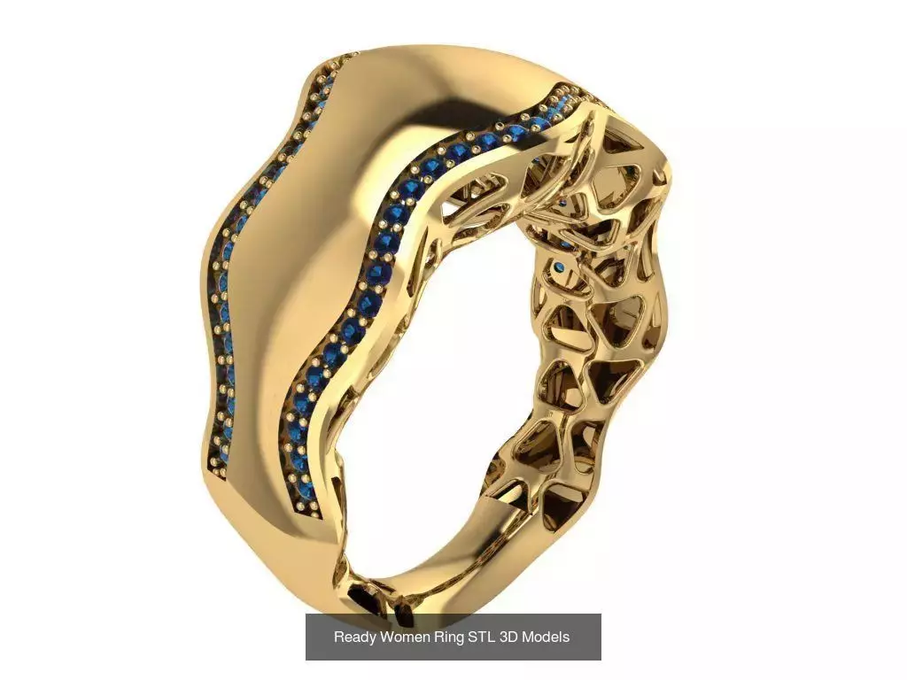 Women Gold Ring Models 100pcs 3D Model Collection_96
