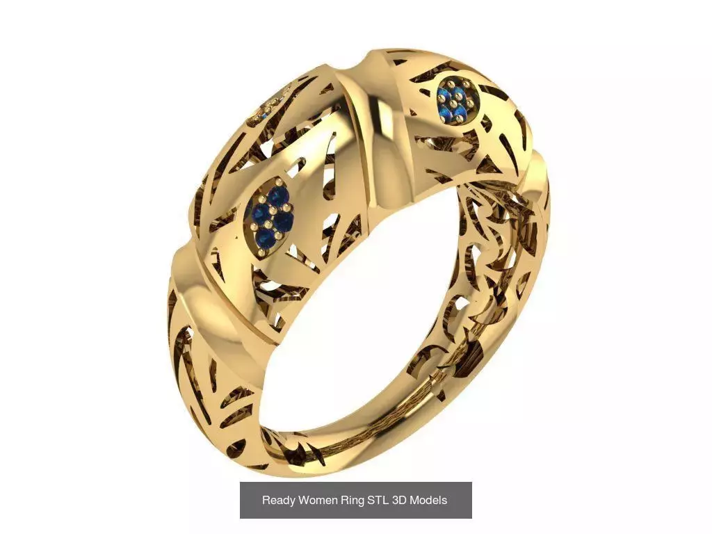 Women Gold Ring Models 100pcs 3D Model Collection_86