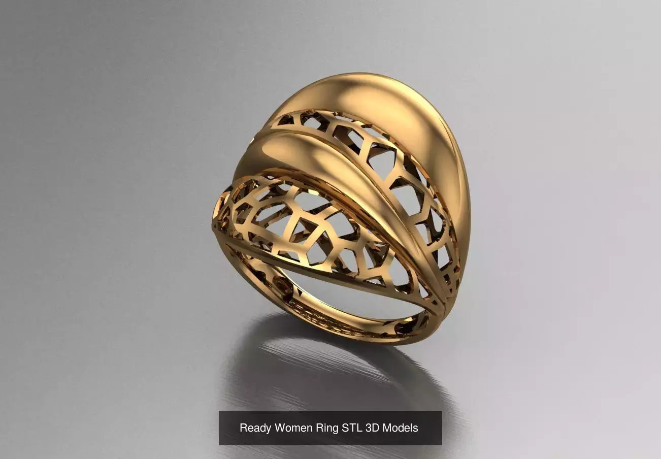 Women Gold Ring Models 100pcs 3D Model Collection_56