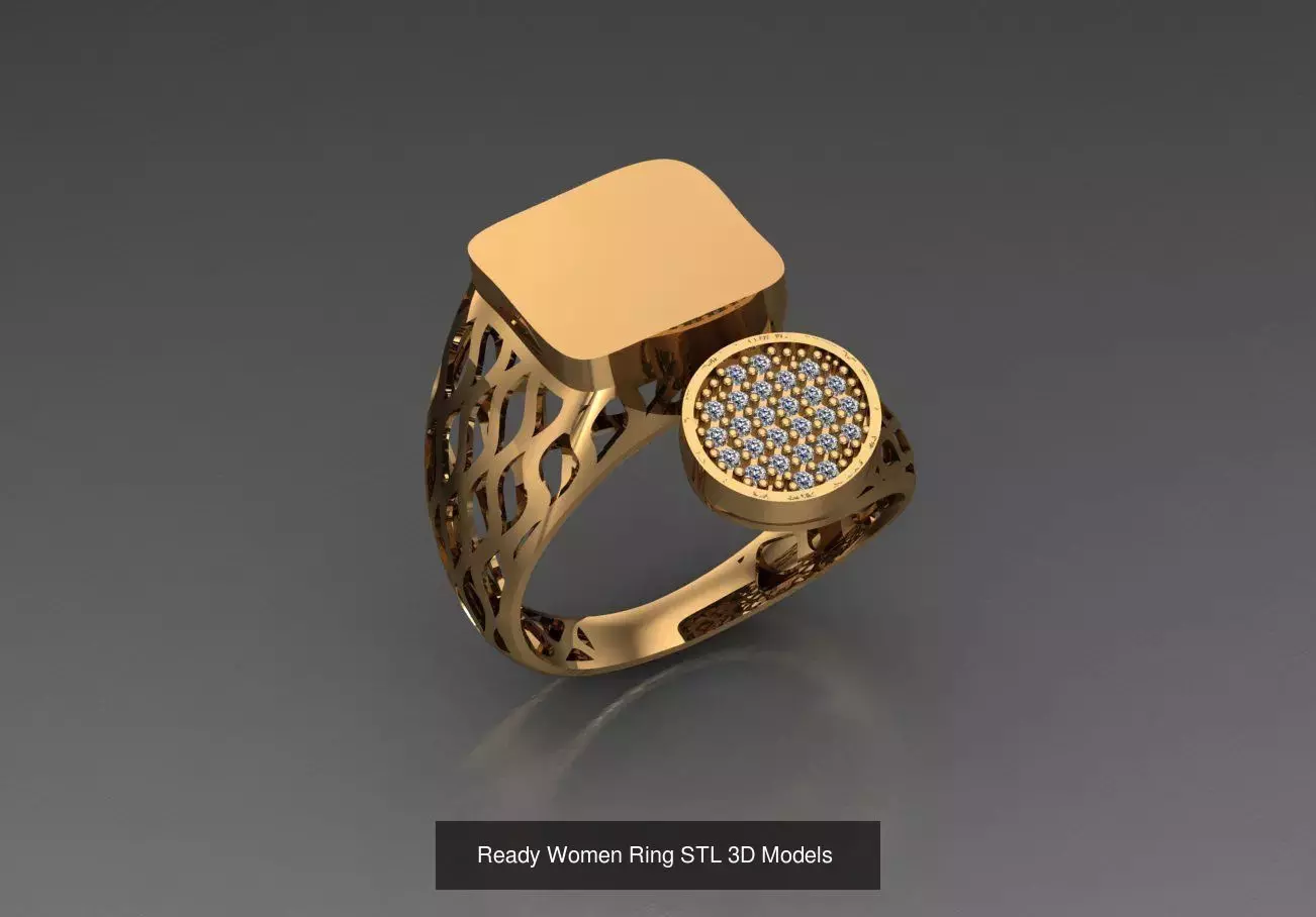 Women Gold Ring Models 100pcs 3D Model Collection_70