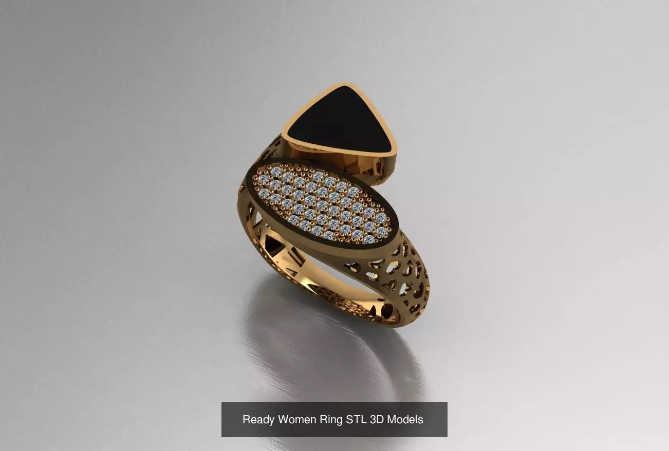 Women Gold Ring Models 100pcs 3D Model Collection_24