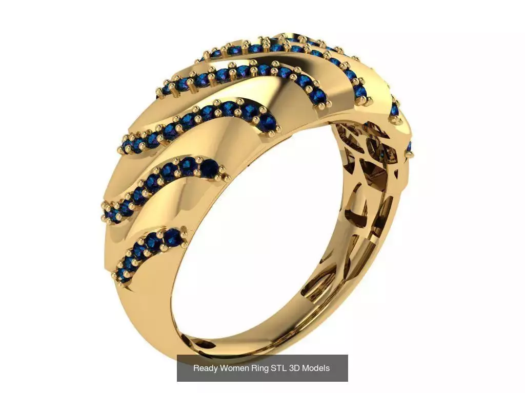 Women Gold Ring Models 100pcs 3D Model Collection_108