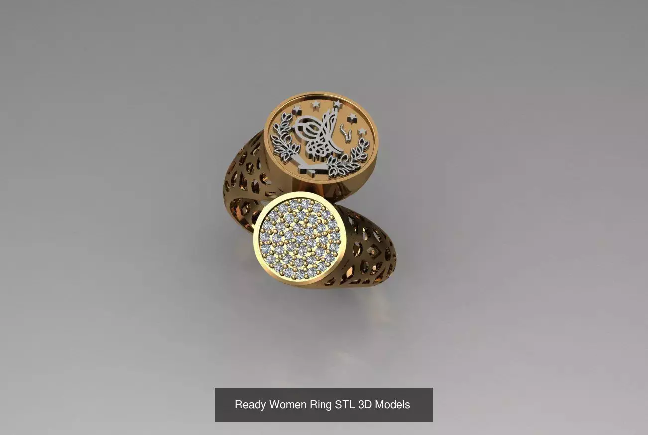 Women Gold Ring Models 100pcs 3D Model Collection_34