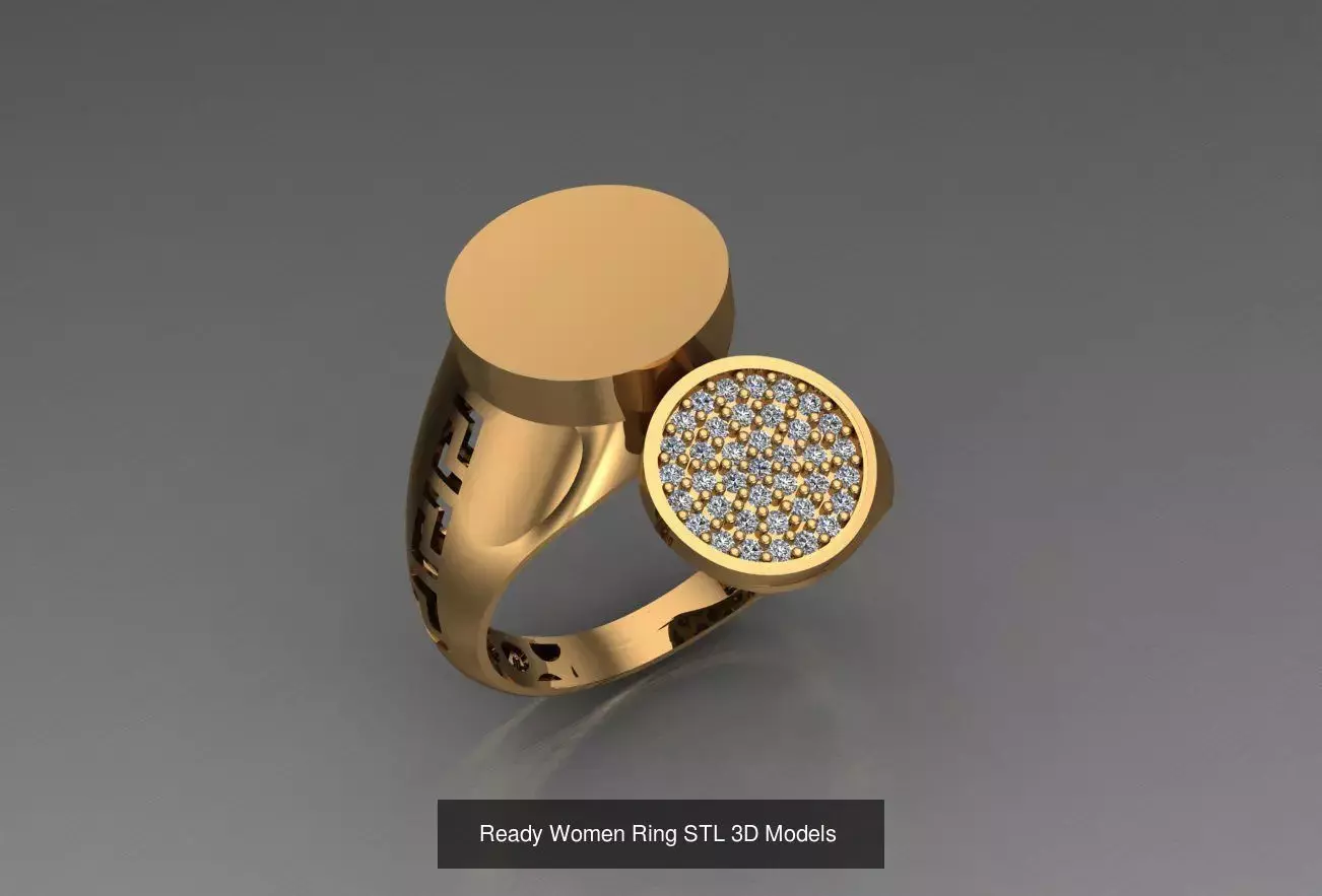 Women Gold Ring Models 100pcs 3D Model Collection_15