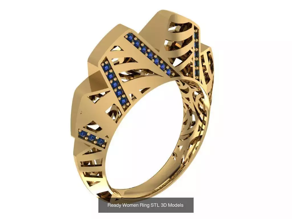 Women Gold Ring Models 100pcs 3D Model Collection_112