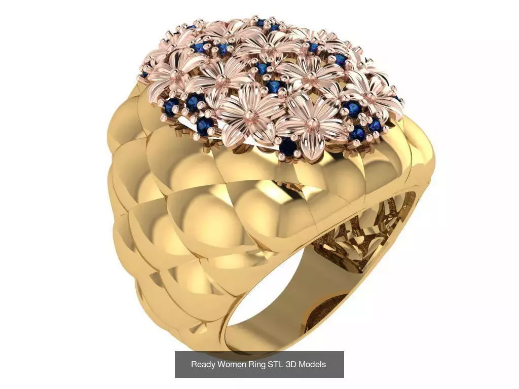 Women Gold Ring Models 100pcs 3D Model Collection_92