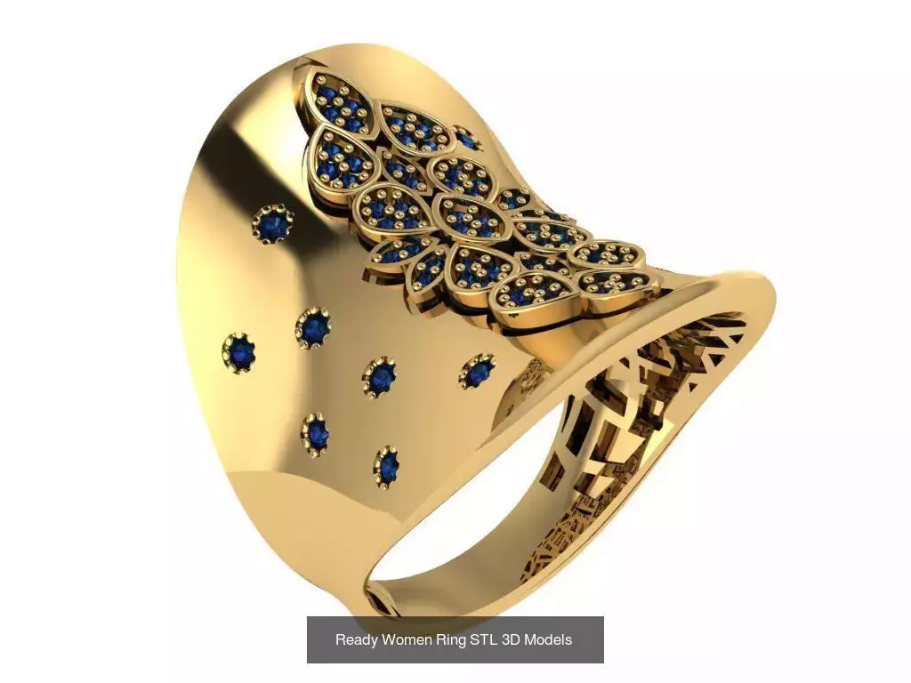 Women Gold Ring Models 100pcs 3D Model Collection_87