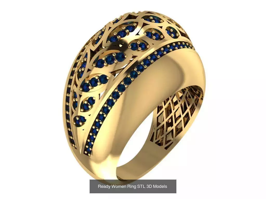 Women Gold Ring Models 100pcs 3D Model Collection_95