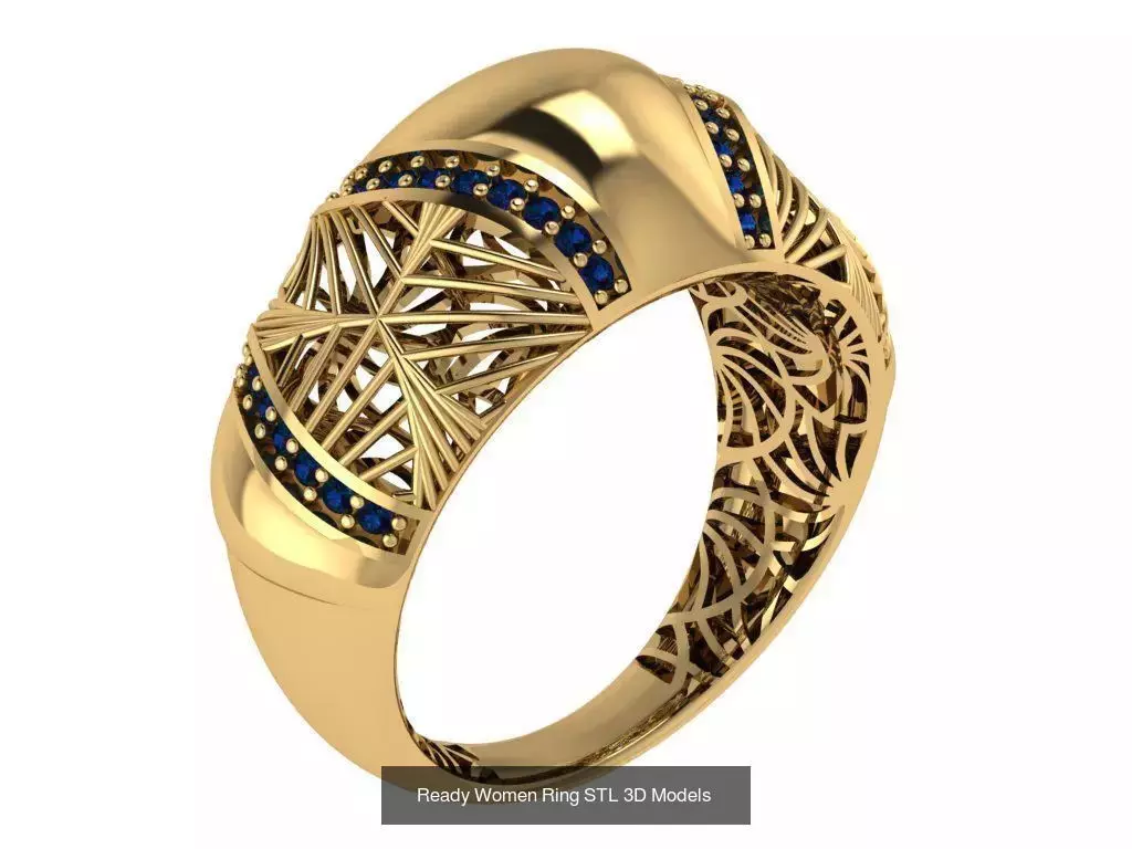 Women Gold Ring Models 100pcs 3D Model Collection_105