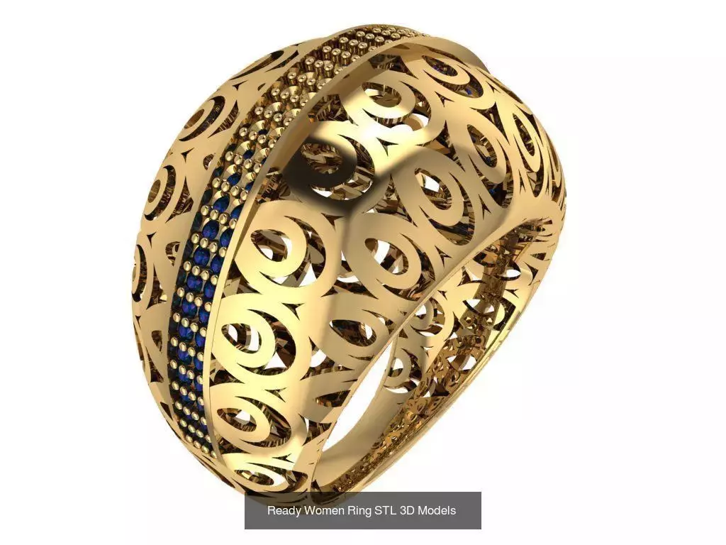 Women Gold Ring Models 100pcs 3D Model Collection_104