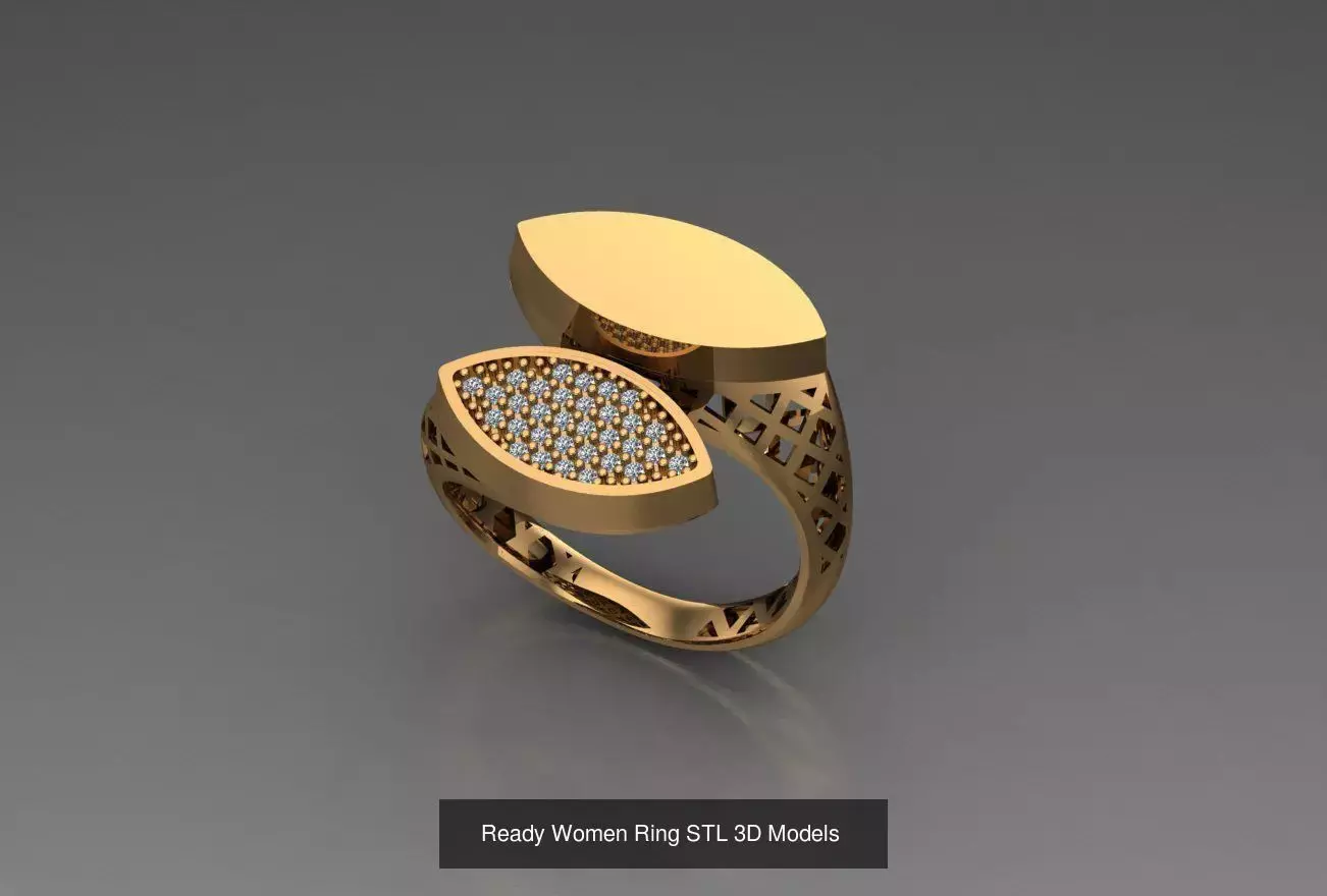 Women Gold Ring Models 100pcs 3D Model Collection_50