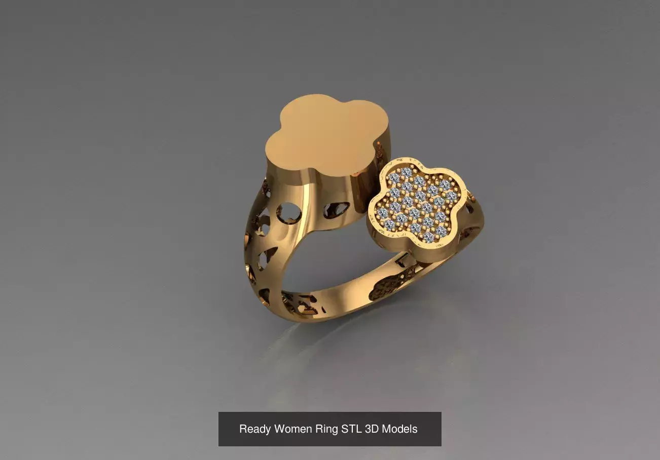 Women Gold Ring Models 100pcs 3D Model Collection_49