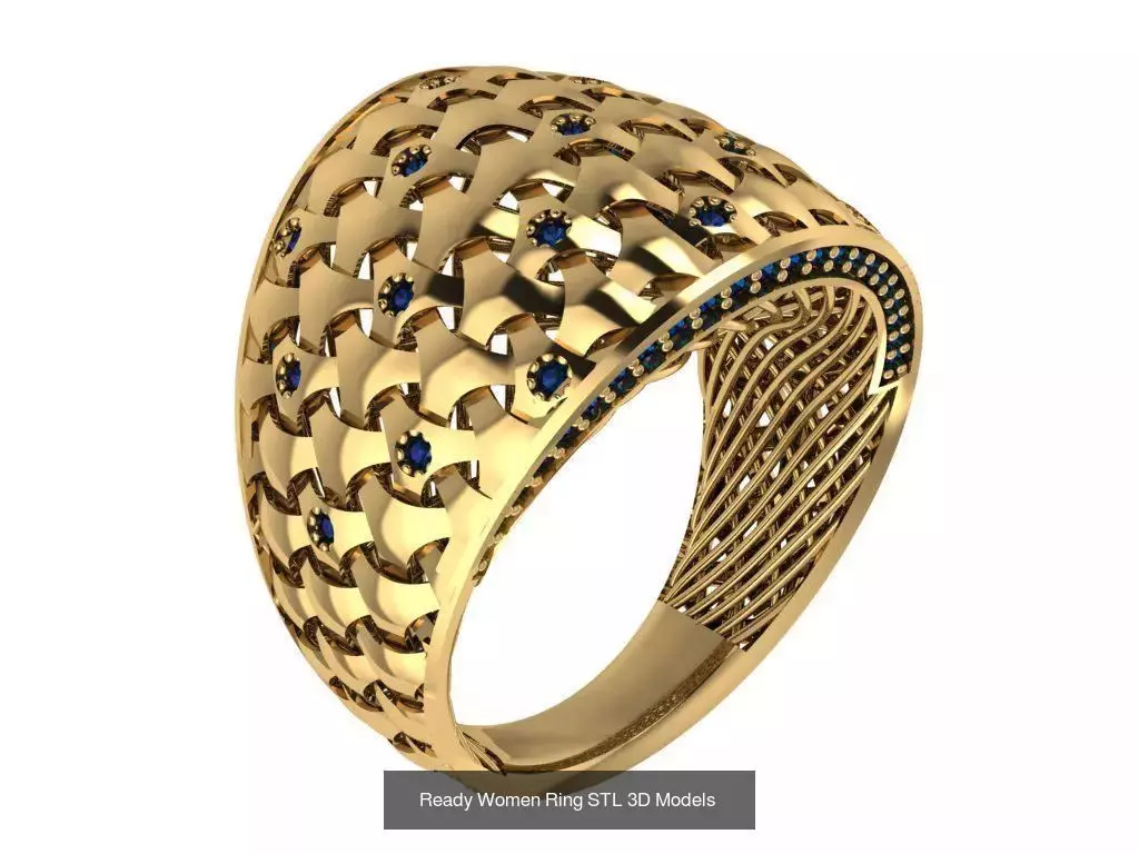 Women Gold Ring Models 100pcs 3D Model Collection_74